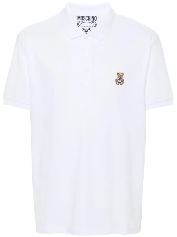 Moschino Teddy Bear patch Polo Shirt White FARFETCH HK