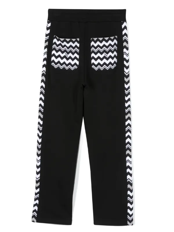 MISSONI （ミッソーニ）トラックパンツ Missoni Kids ジグザグ トラックパンツ | ブラック | FARFETCH JP