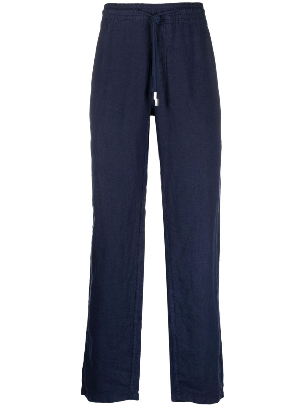 Vilebrequin drawstring straight-leg linen trousers - Blue