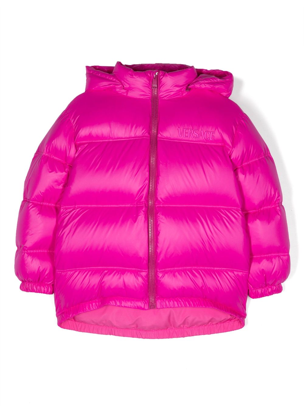 Versace Kids logo-embroidered padded jacket - Pink