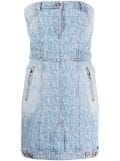 Versace Versace Allover denim minidress - Blue