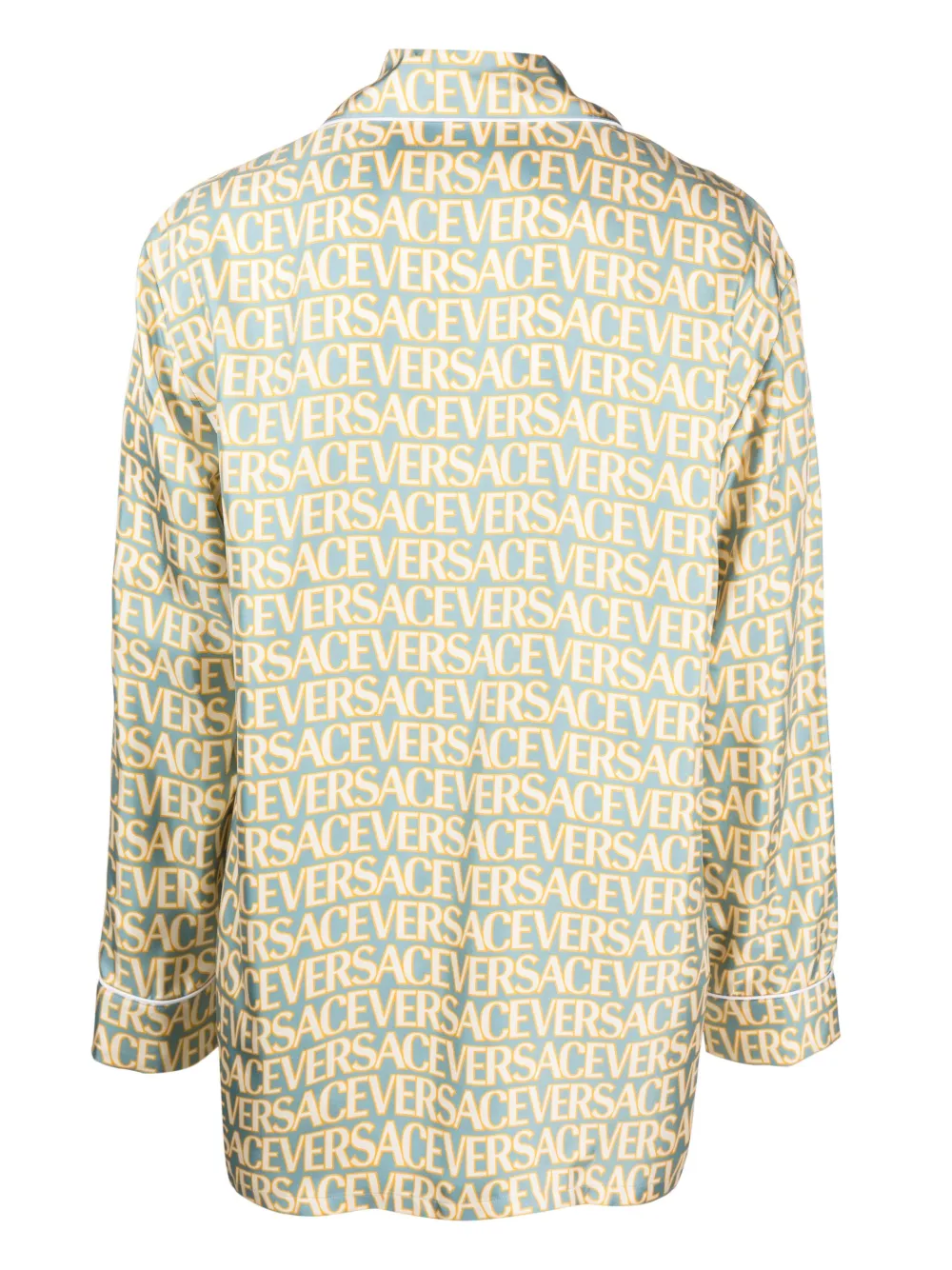 Versace Versace Allover silk pajama shirt - Blauw