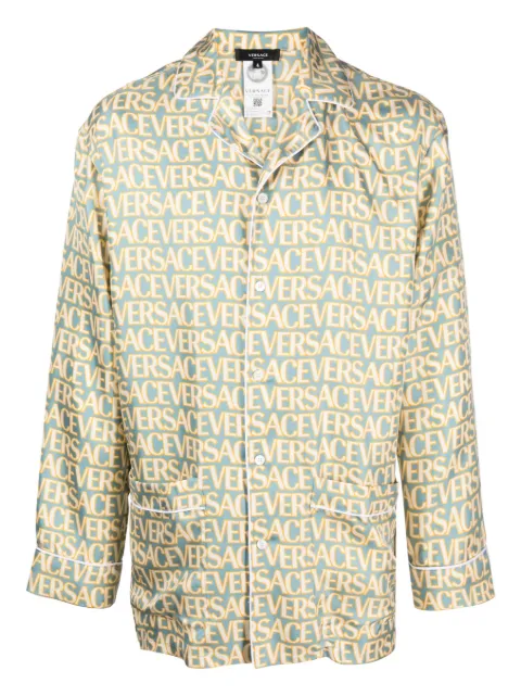 Versace chemise en soie à imprimé Versace Allover
