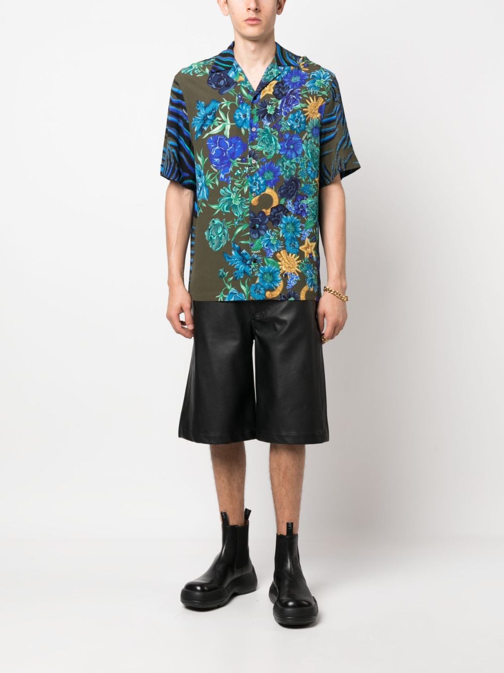 Versace Overhemd met bloemenprint - Groen