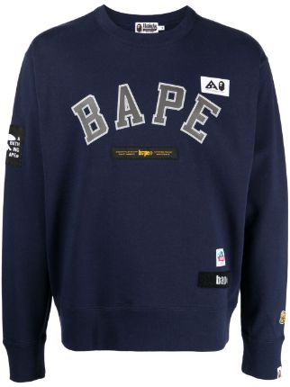 A BATHING APE® logo-patch Cotton Sweatshirt - Farfetch