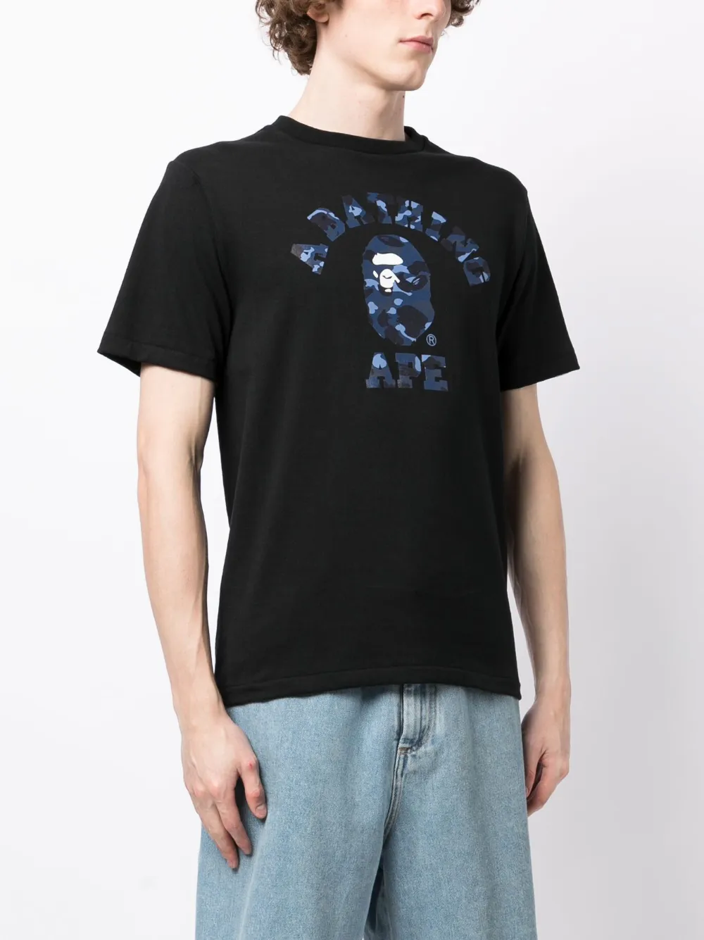 Shop A Bathing Ape Bape Color Camo College T-shirt In Black