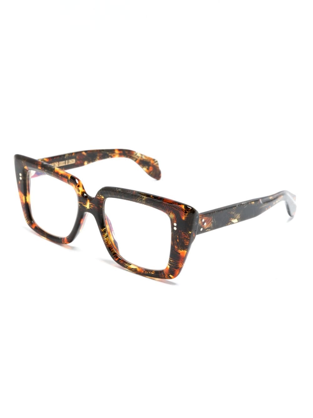 Shop Cutler And Gross Tortoiseshell-effect Square-frame Glasses In Brown