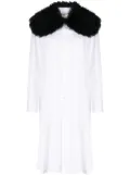 Comme Des Garçons fur-collar midi shirtdress - White
