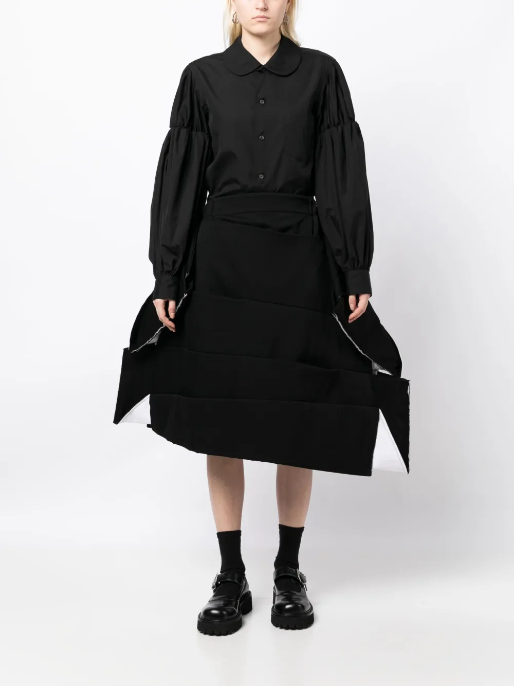 Comme Des Garçons Blouse met Peter Pan kraag - Zwart