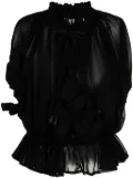 Comme Des Garçons bow-detail semi-sheer blouse - Black