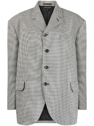 Comme Des Garçons Oversized check-print Wool Blazer | Black