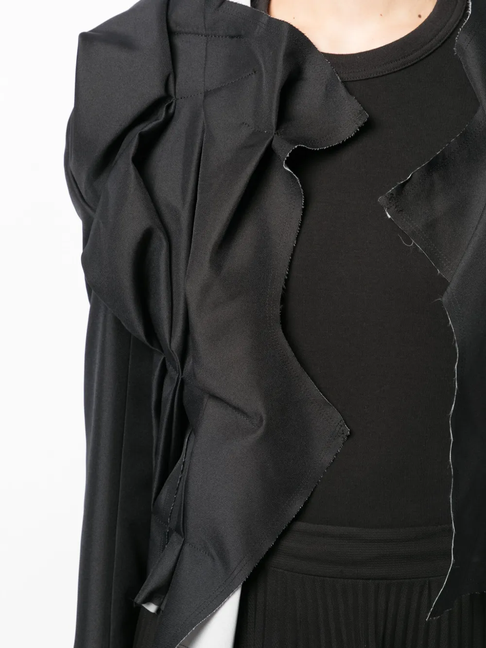 Comme Des Garçons Asymmetric layered-detail Jacket | Black