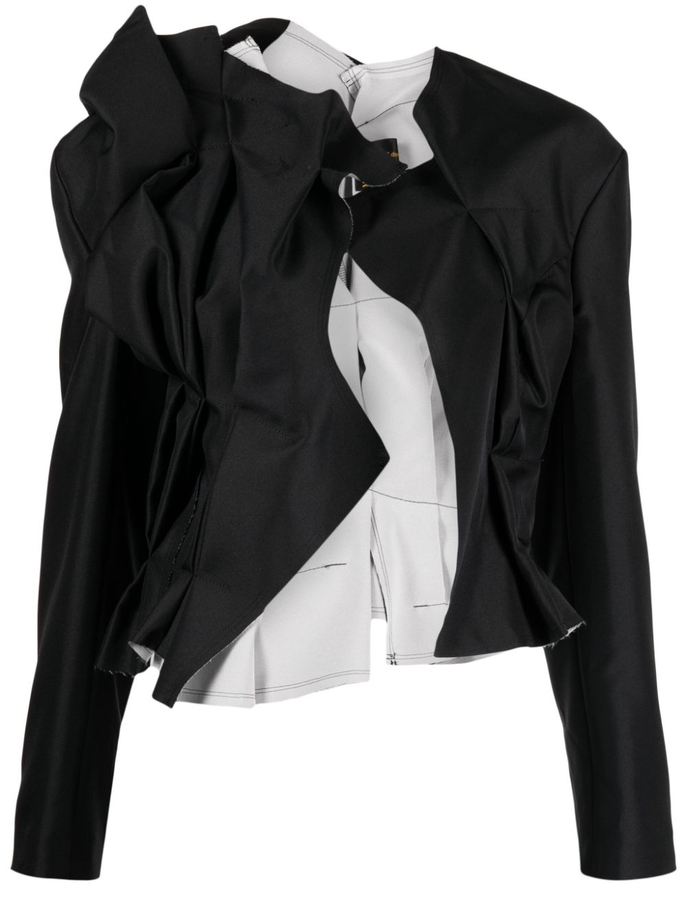 Comme Des Garçons asymmetric layered-detail jacket - Black