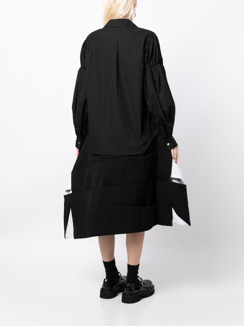 Shop Comme Des Garçons Voluminous Asymmetric Panelled Skirt In Black