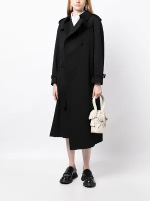 コート COMME DES GARCONS Woman Coat Black GNC001051 1 Comme Des Garçons Ribbon Belted Jacket Shariana In Black