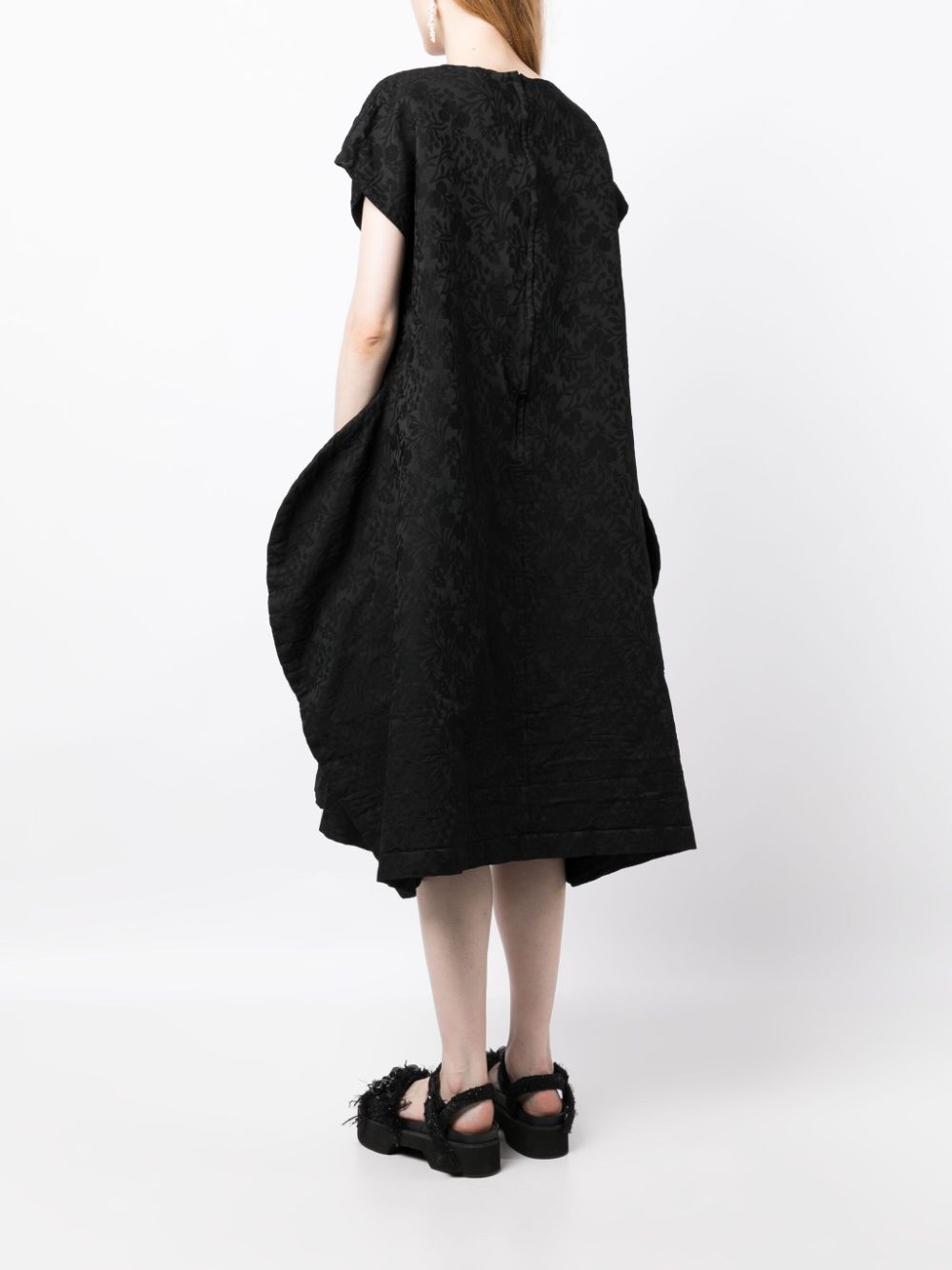 Shop Comme Des Garçons Comme Des Garçons Graphic-print Asymmetric-design Dress In Black