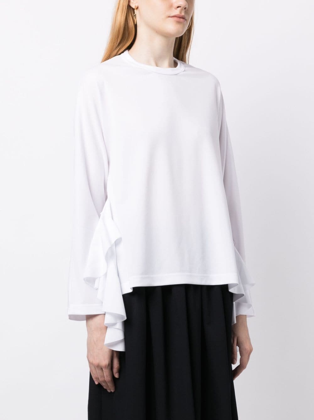 Shop Comme Des Garçons Comme Des Garçons Long-sleeve Draped Top In White