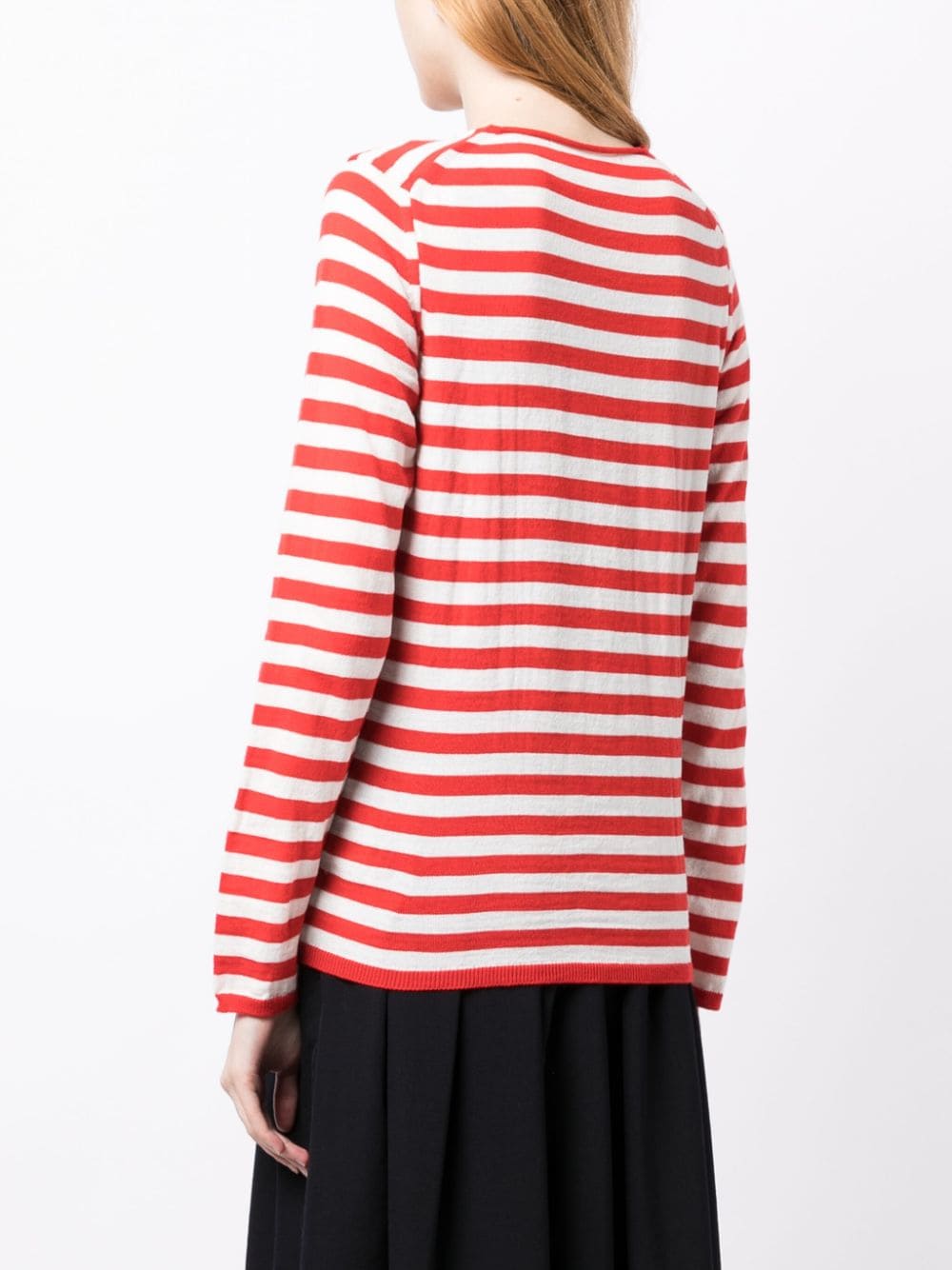 Shop Comme Des Garcons Girl Striped Wool-blend Jumper In Red