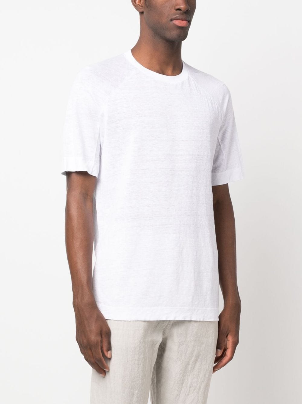 Shop Transit Mélange-effect Crew-neck T-shirt In White