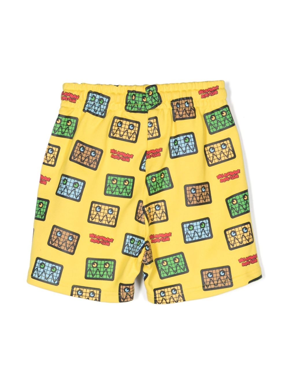 Shop Billionaire Boys Club Graphic-print Cotton Shorts In Yellow