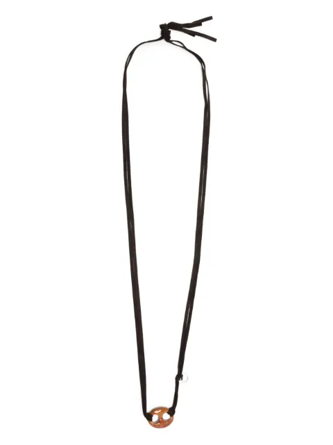 OAMC statement-pendant leather necklace