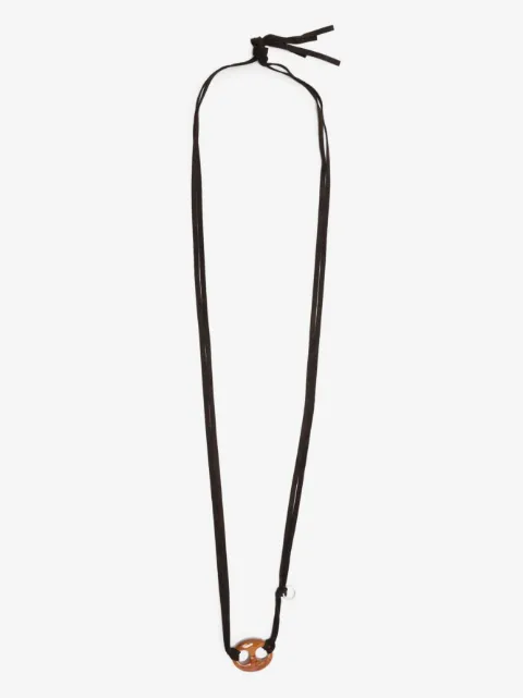 OAMC collier à pendentif graphique en cuir