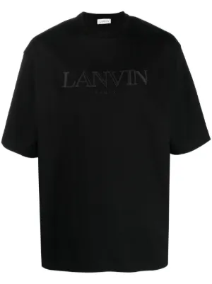 トップス 26ss EMBROIDERY T-SHIRT(BLACK) 1 Lanvin logo-embroidered Cotton T-shirt | Black | FARFETCH ZA