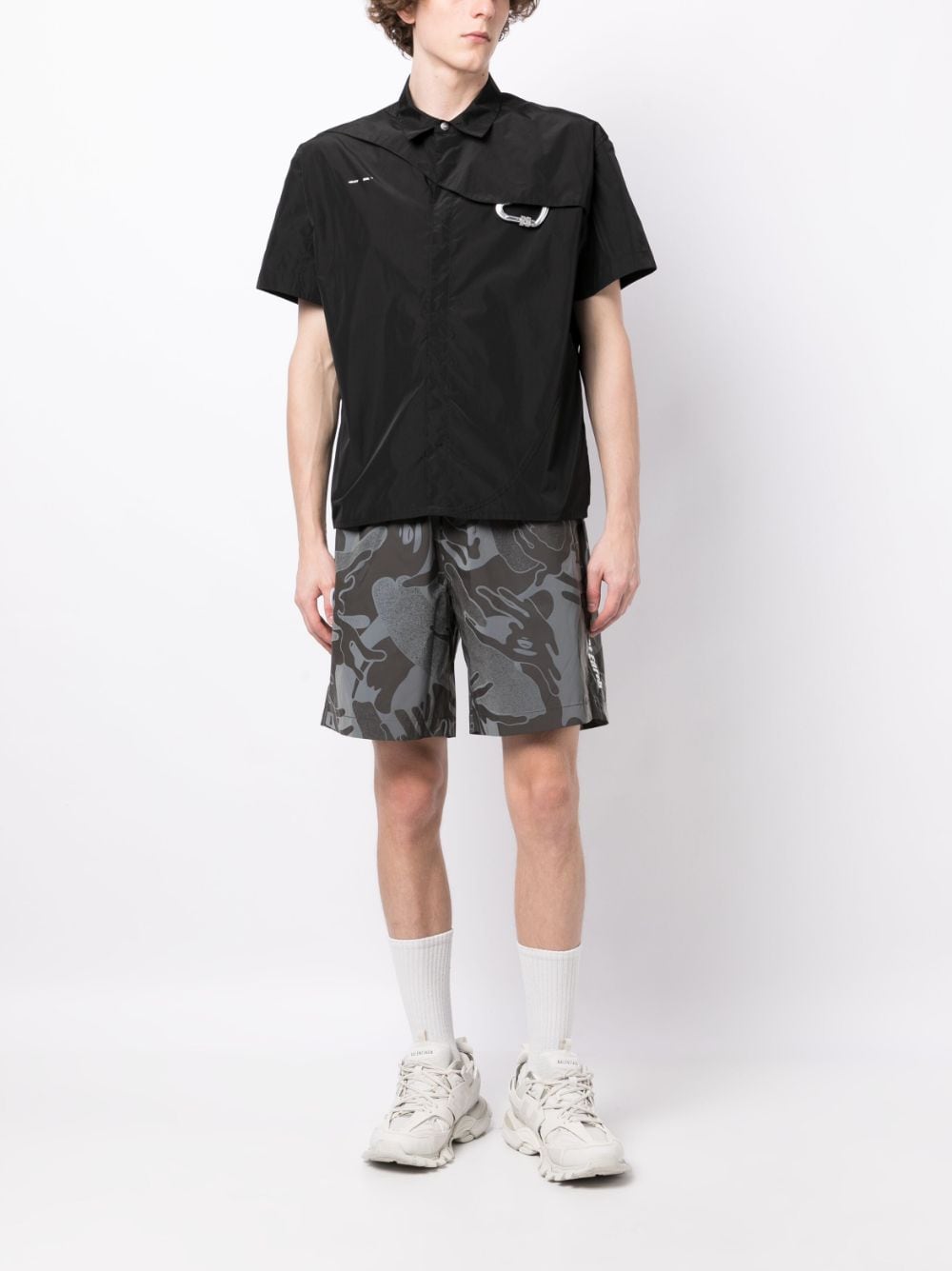 Shop Aape By A Bathing Ape Graphic-print Bermuda Shorts In Brown