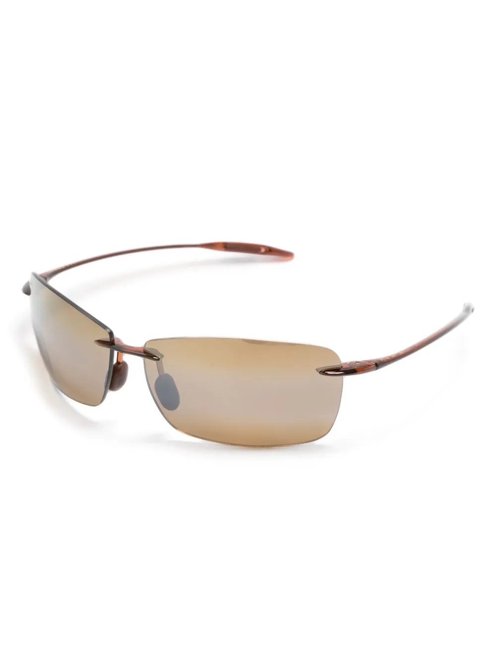 Maui Jim Rectangle-frame Sunglasses In Brown