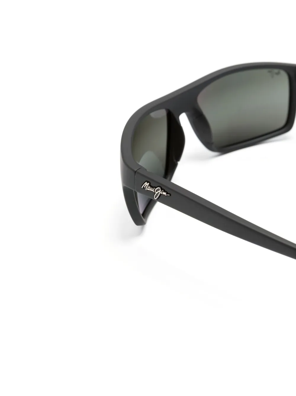 Maui Jim Logo-print Rectangle-frame Sunglasses In Black
