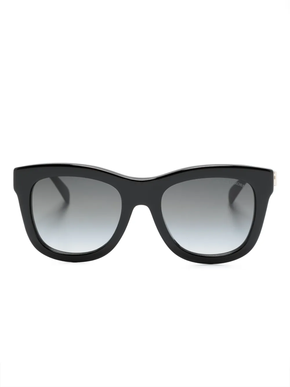 Michael Kors Monogram-plaque Square-frame Sunglasses In Black