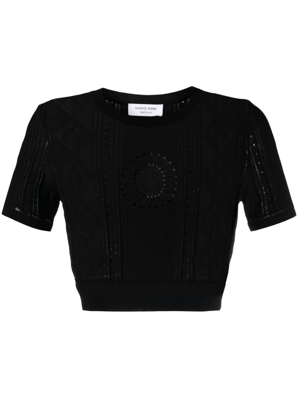 Marine Serre pointelle-knit Crop Top - Farfetch