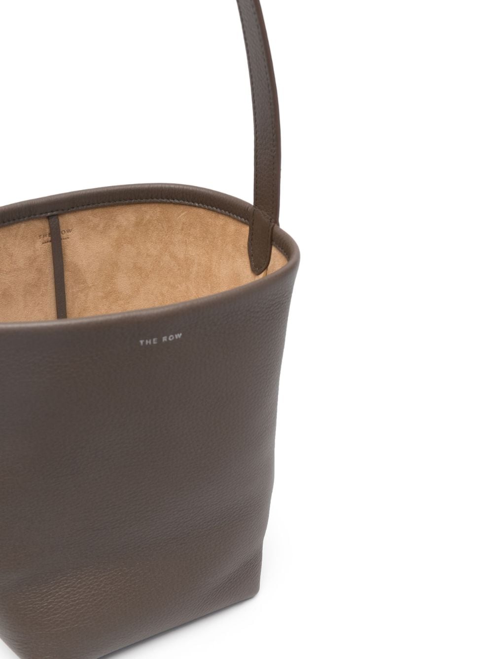 Shop The Row Small N/s Leather Bucket Bag In Brown