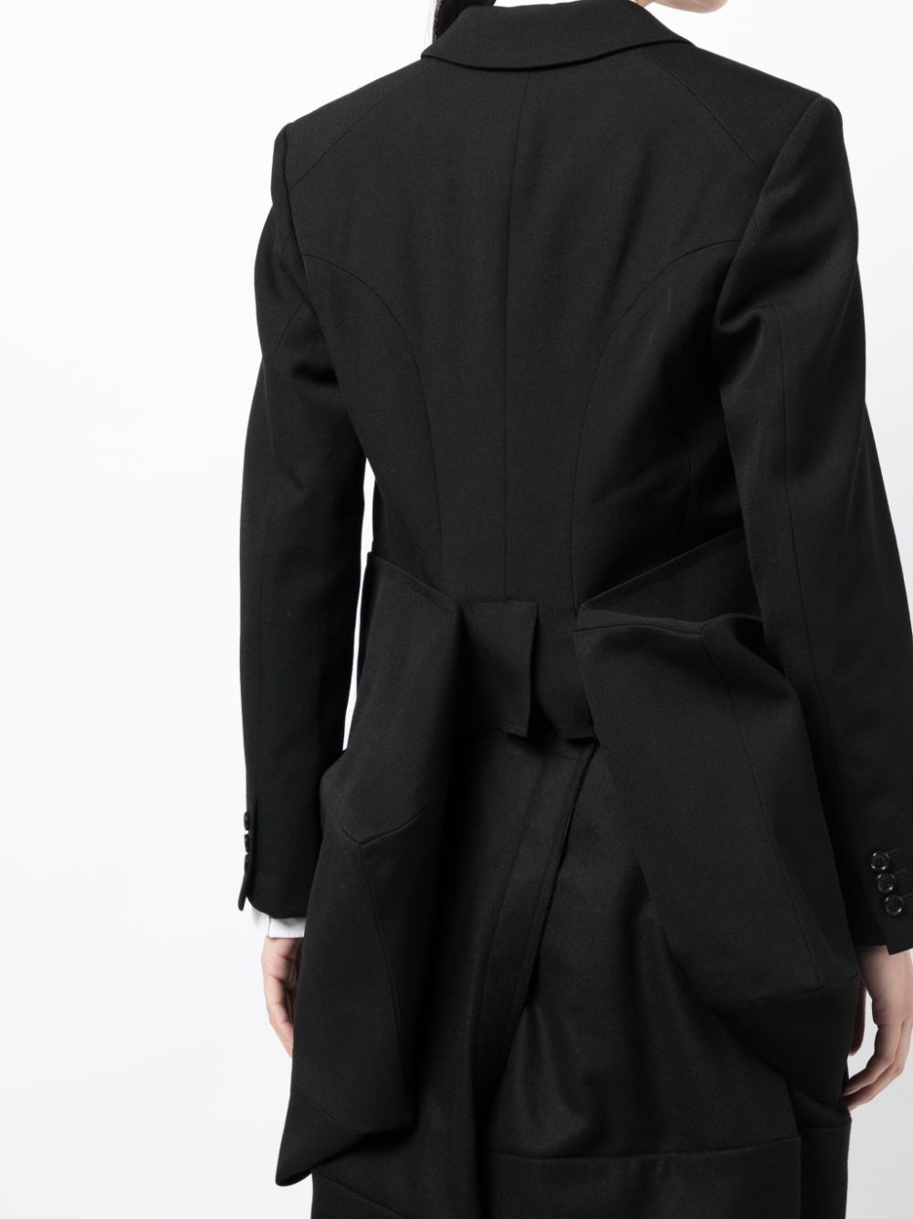 Shop Comme Des Garçons Asymmetric Wool Tailcoat In Black