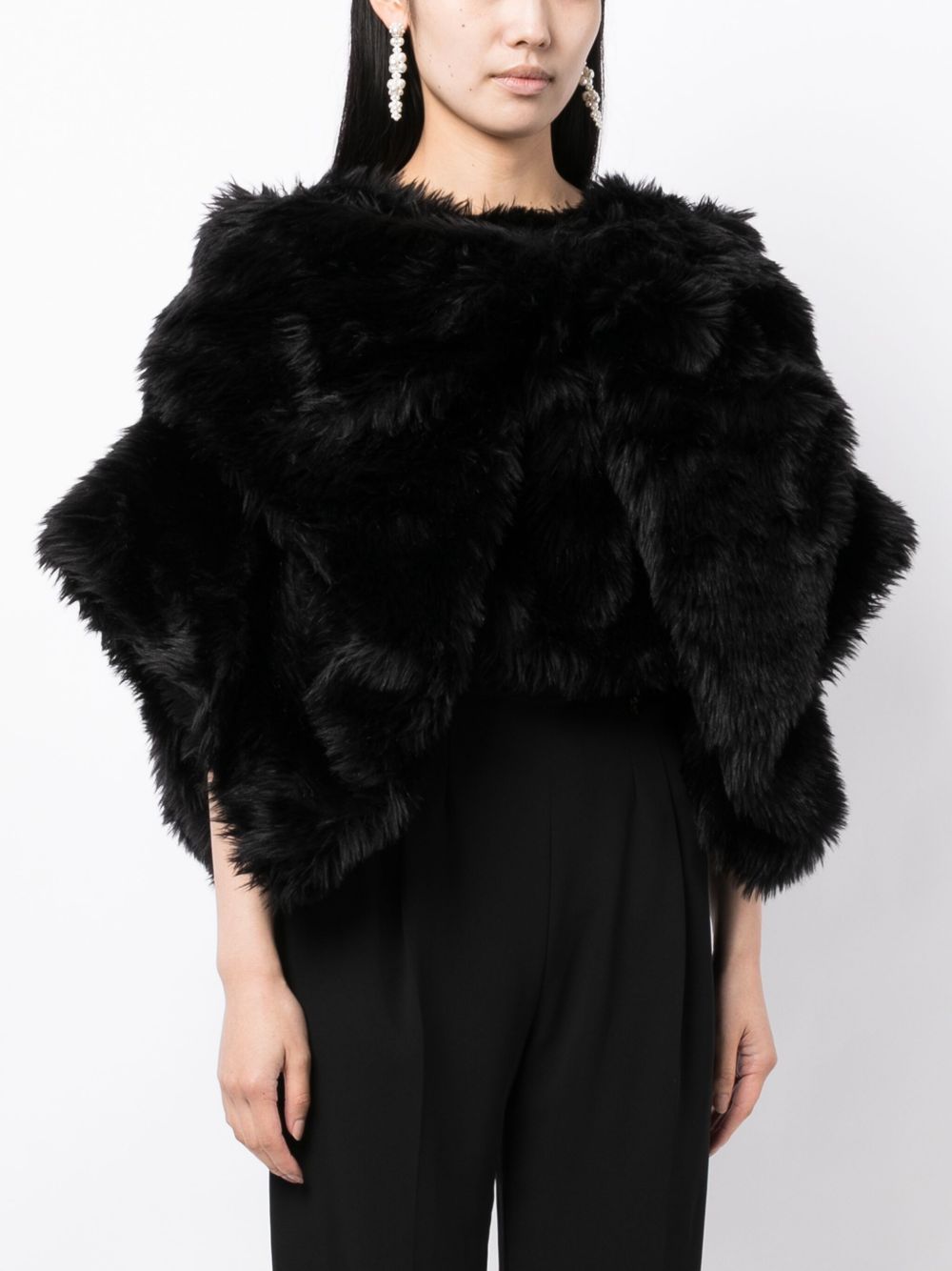 Comme Des Garcons fur-design cropped blouse Women