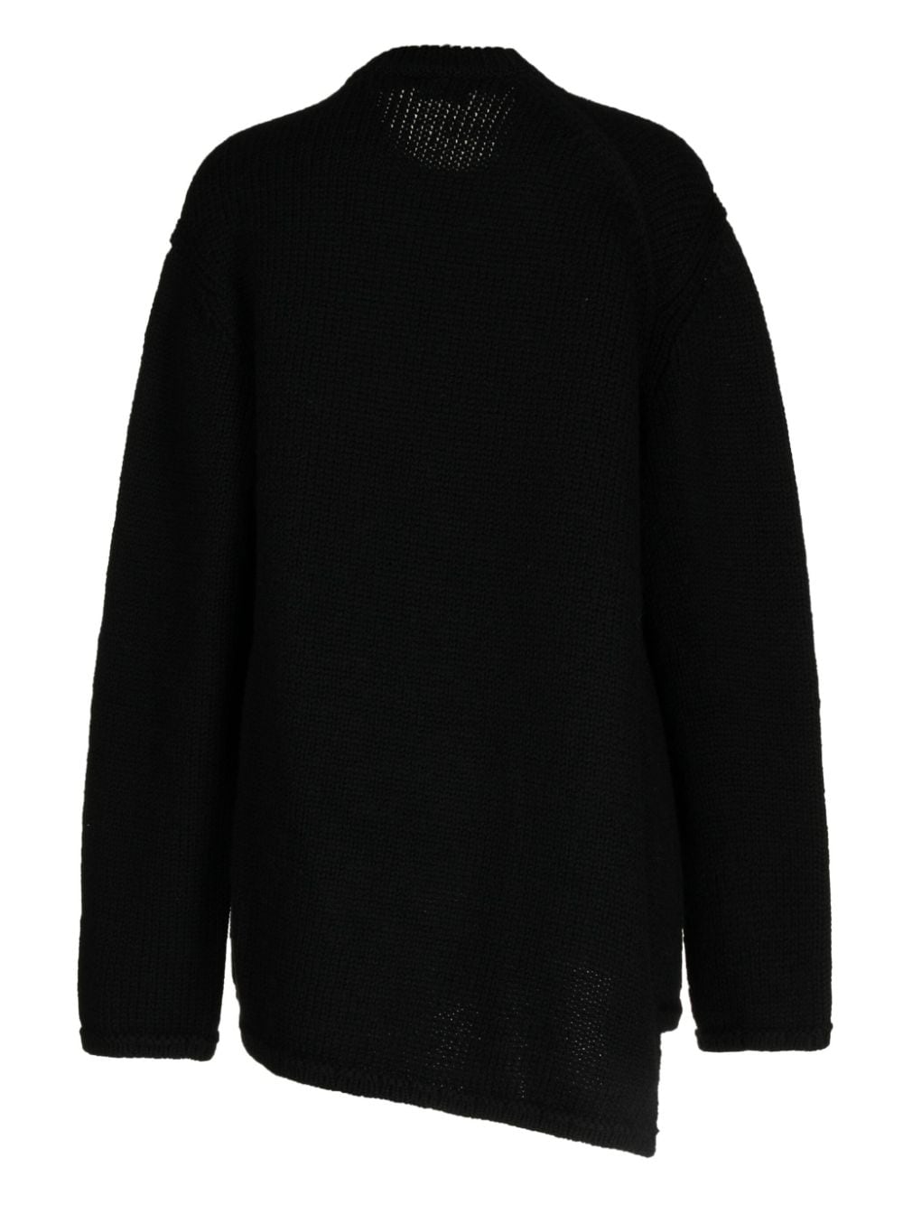 Shop Comme Des Garçons Asymmetrical Hem Wool Jumper In Black