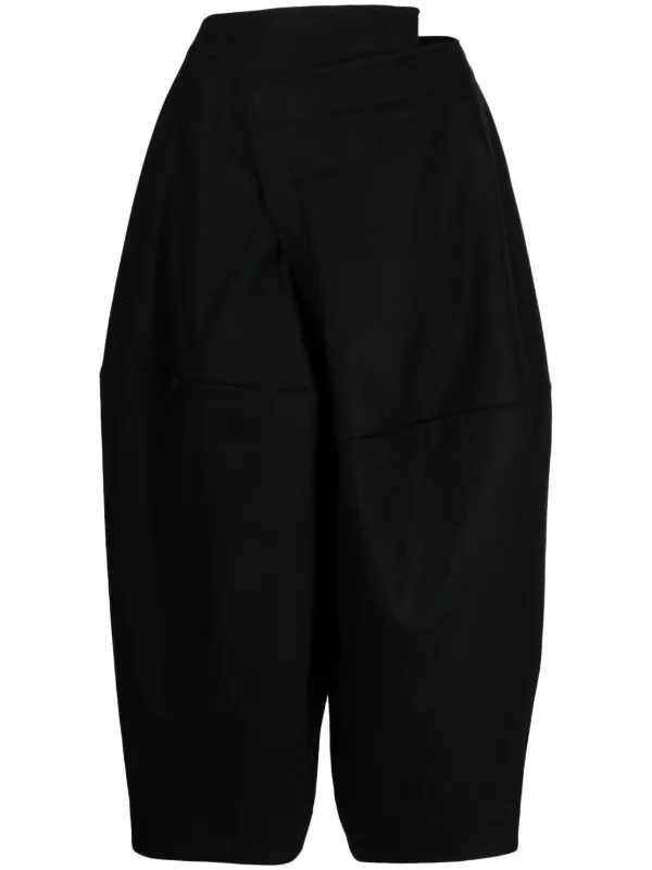 Comme Des Garçons Asymmetric wide-leg Cropped Trousers - Farfetch