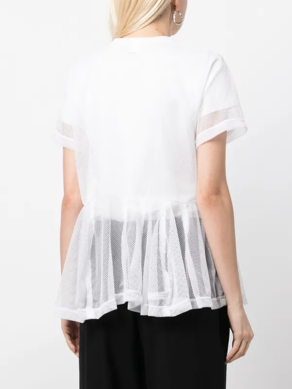 COMME DES GARCONS GIRL ホワイト Tシャツ チュール付き Comme des Garcons Girl White Girl T-Shirt Comme des Garcons
