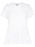 Comme Des Garçons ruffle-hem mesh T-shirt - White