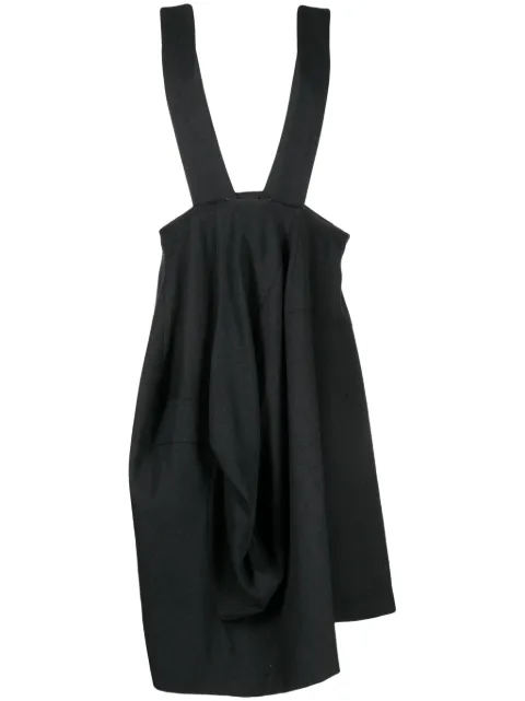 Comme Des Garçons Comme Des Garçons dungarees-style asymmetric midi dress