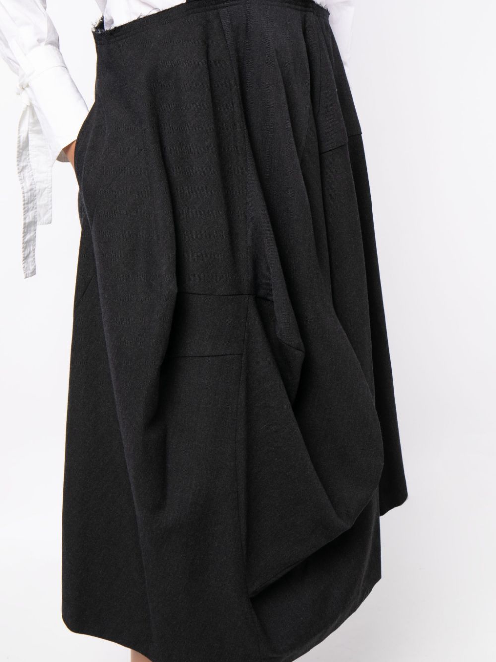 Shop Comme Des Garçons Comme Des Garçons Dungarees-style Asymmetric Midi Dress In Grey