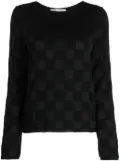 Comme Des Garçons Comme Des Garçons checked long-sleeved knitted top - Black
