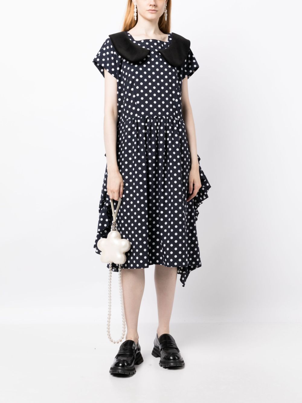 Image 2 of Comme Des Garçons Comme Des Garçons polka-dot print ruffle-detailing dress