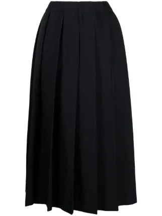 Comme Des Garçons Comme Des Garçons Pleated Wool Midi Skirt