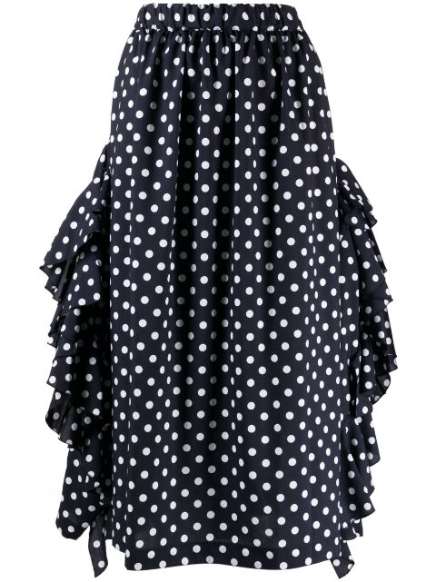 Comme Des Garcons Comme Des Garcons polka-dot print ruffle-detailing skirt Women