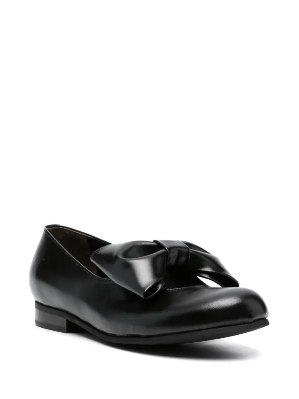 Comme Des Garçons Girl 25mm Leather bow-detail Ballerinas - Farfetch