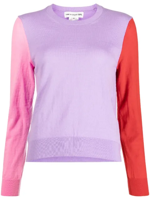 Comme Des Garçons Girl colour-block crew neck jumper