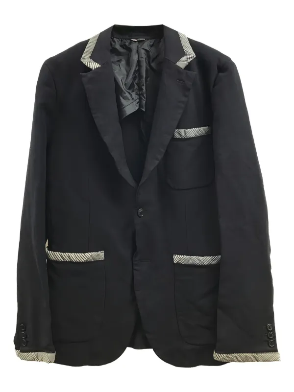 Comme Des Garçons Homme Deux Piped Blazer Black FARFETCH