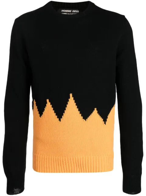 Comme des Garçons Homme Deux two-tone fine-knit jumper