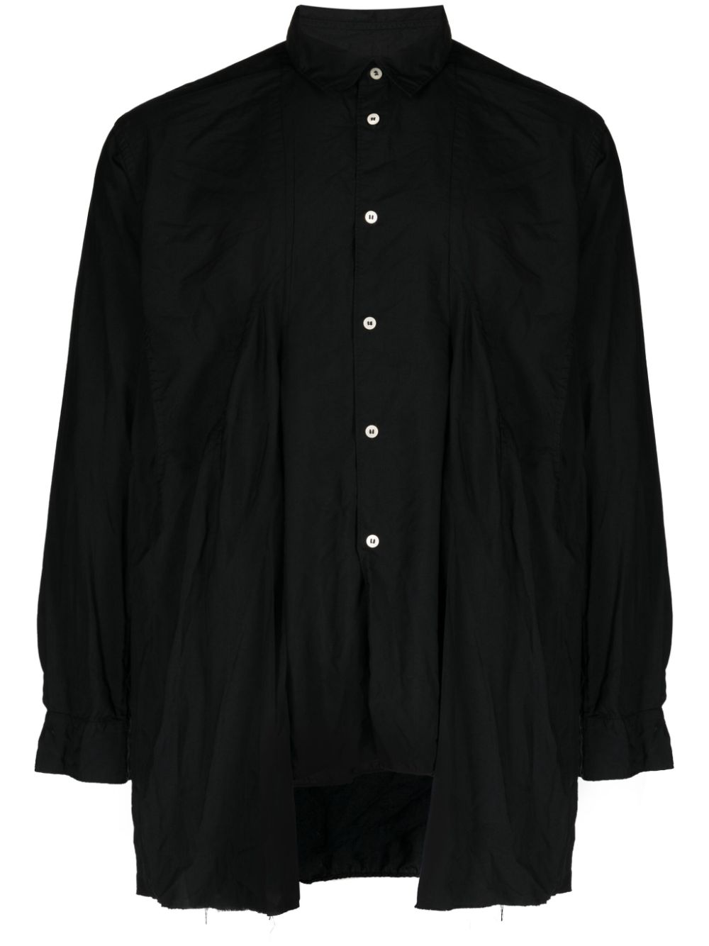 Comme Des Garçons Homme Deux Spread-collar Crease-effect Shirt In Schwarz